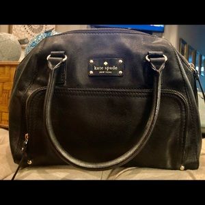 Black leather Kate Spade medium dome satchel